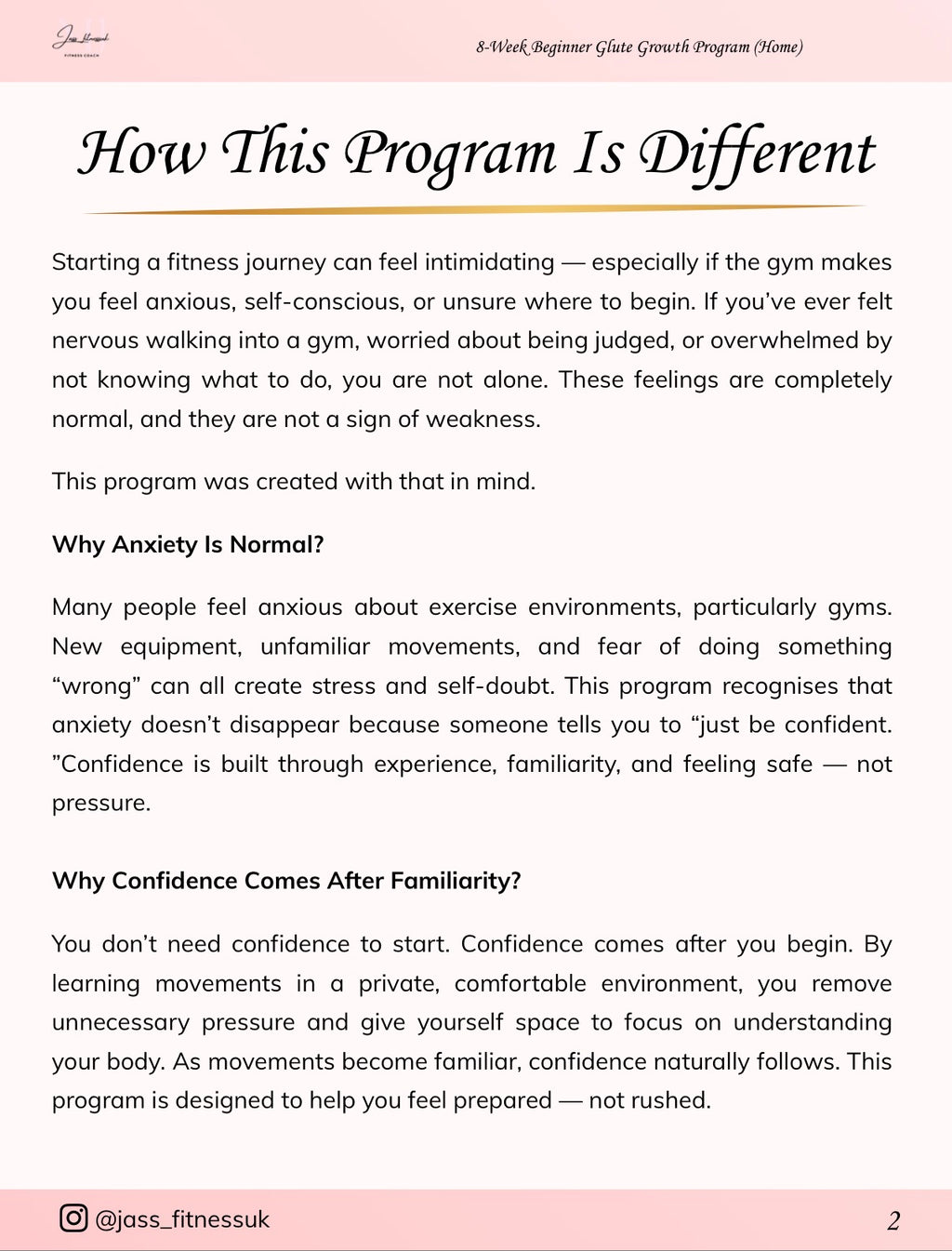 8-Week Beginner Glute Growth Program (Home → Gym)