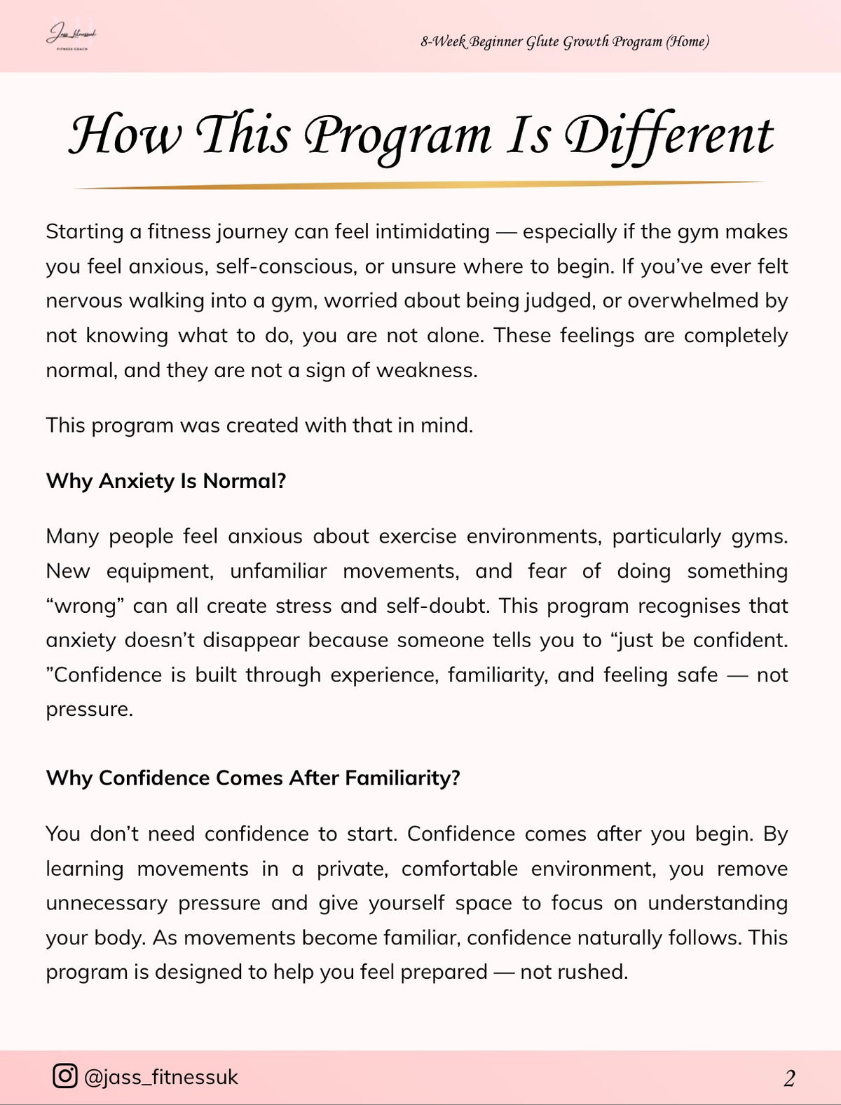 8-Week Beginner Glute Growth Program (Home → Gym)
