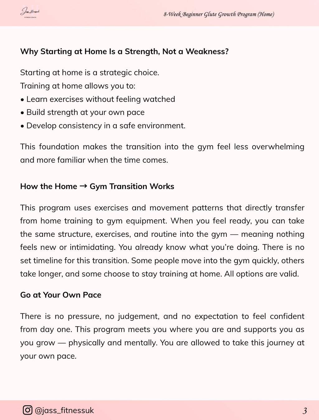 8-Week Beginner Glute Growth Program (Home → Gym)