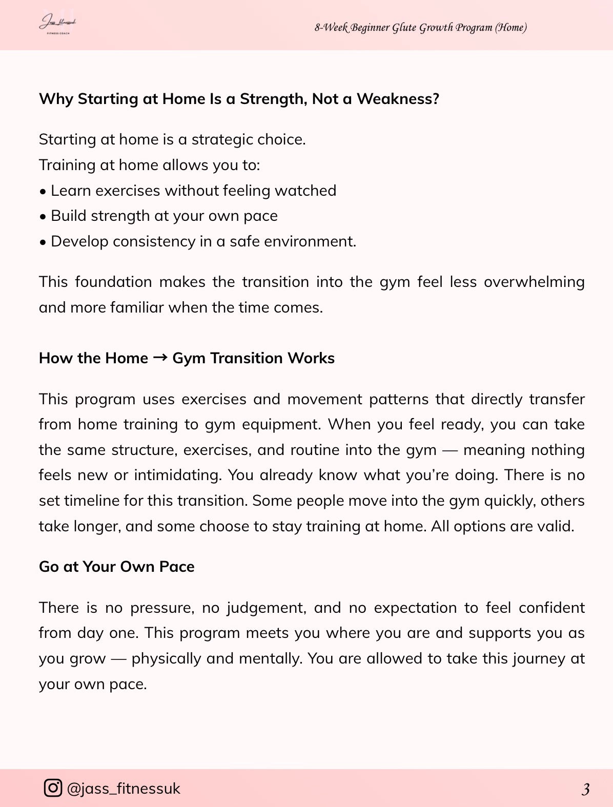 8-Week Beginner Glute Growth Program (Home → Gym)